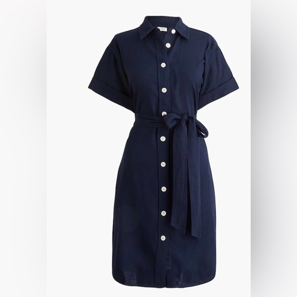 J. Crew Factory Dresses & Skirts - NWT JCrew Factory Linen-blend belted mini shirt-dress